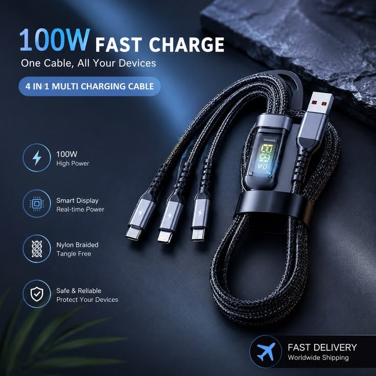 3-in-1 Data Cable β One Cable, Multiple Connections