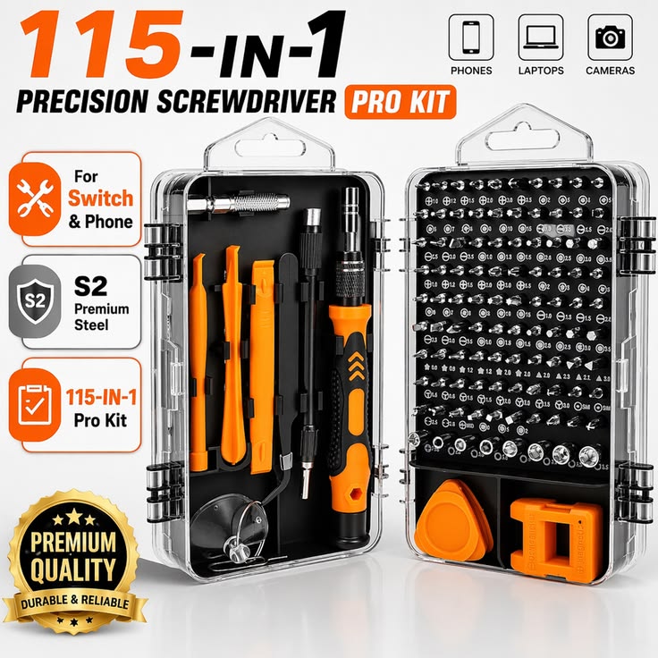 115-Piece Portable Screwdriver Set