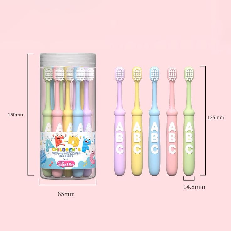 10pcs Soft Bristle Kids Nano Toothbrush Set