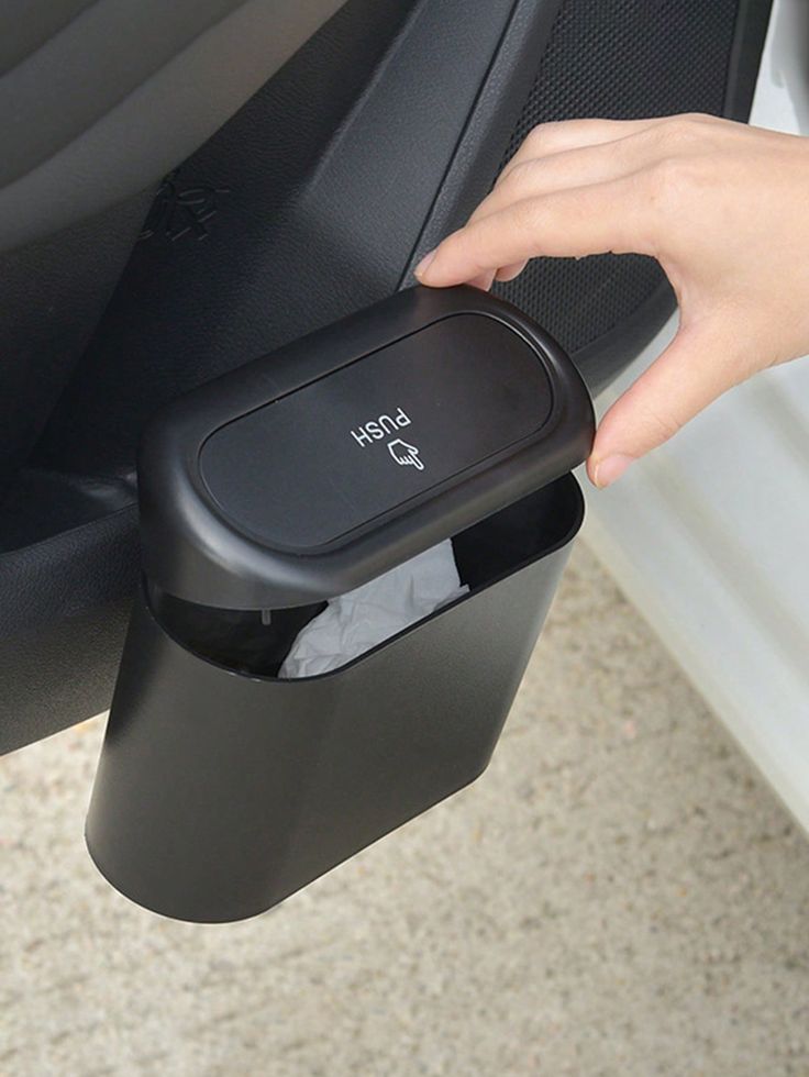 Self-Mount Car Mini Bin – Compact Car Trash Organizer