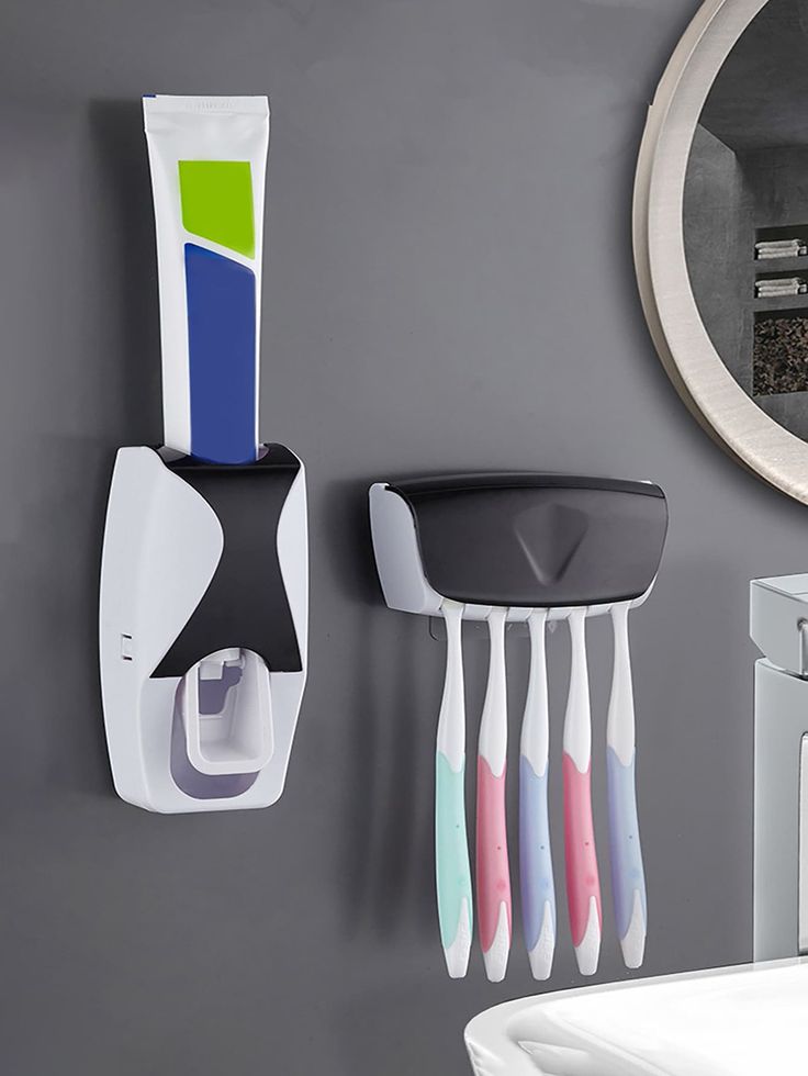 2 in 1 Toothpaste Dispenser & Toothbrush Holder