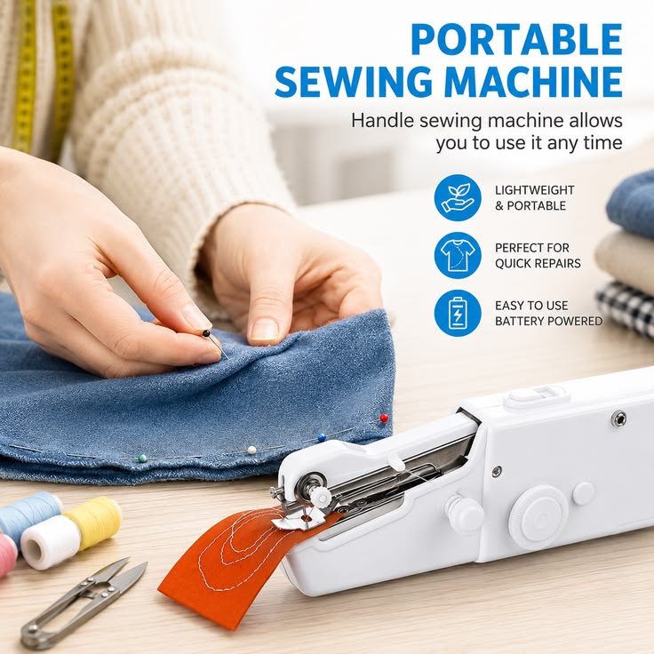 Portable Sewing Machine – Compact Battery-Powered Sewing Solution