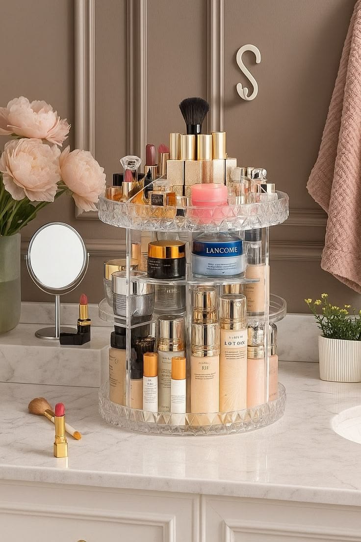 360° Acrylic Jewelry Organizer – Elegant Rotating Storage Solution