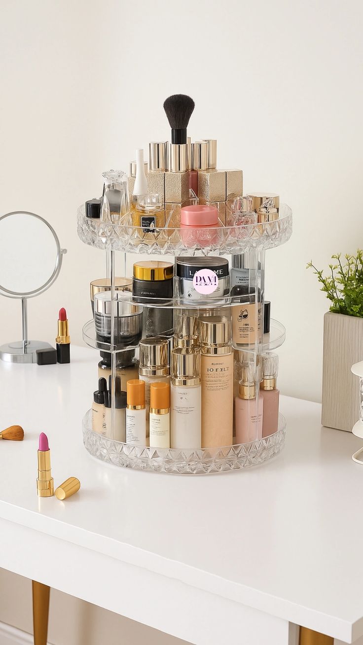 360° Acrylic Jewelry Organizer – Elegant Rotating Storage Solution