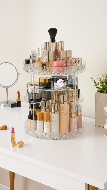 360° Acrylic Jewelry Organizer – Elegant Rotating Storage Solution