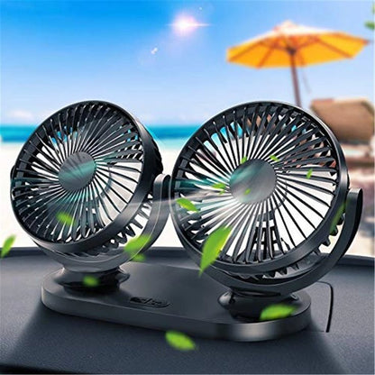 Double Head Car Fan – Powerful Cooling &amp; Better Airflow for Your Car