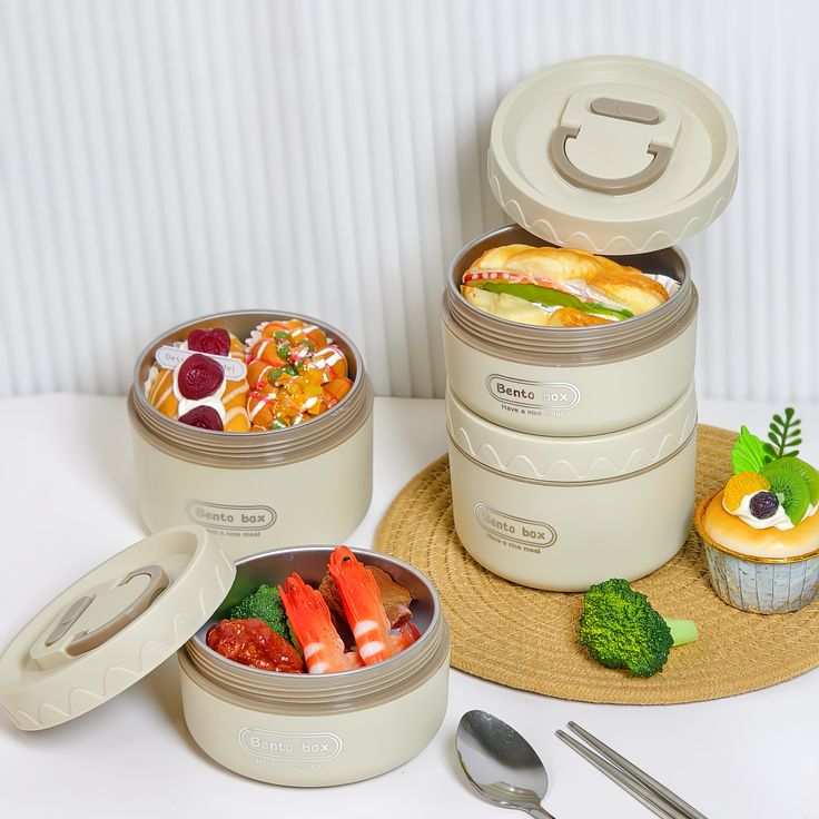 4 in 1 Insulated Bento Lunch Box – Keep Meals Fresh, Warm & Organized