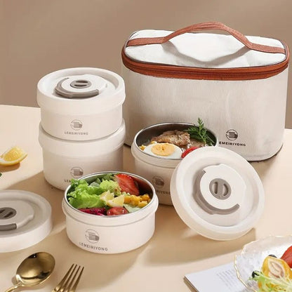 4 in 1 Insulated Bento Lunch Box – Keep Meals Fresh, Warm & Organized
