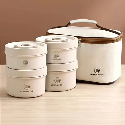 4 in 1 Insulated Bento Lunch Box – Keep Meals Fresh, Warm & Organized