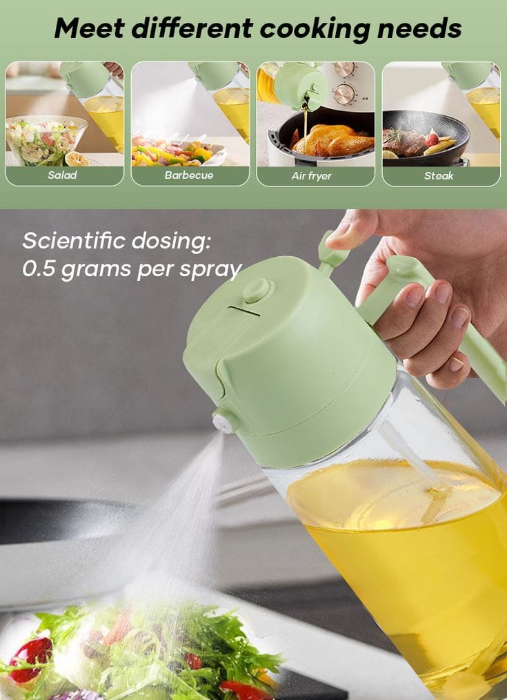 2 in 1 Oil Dispenser – Pour &amp; Spray Cooking Bottle