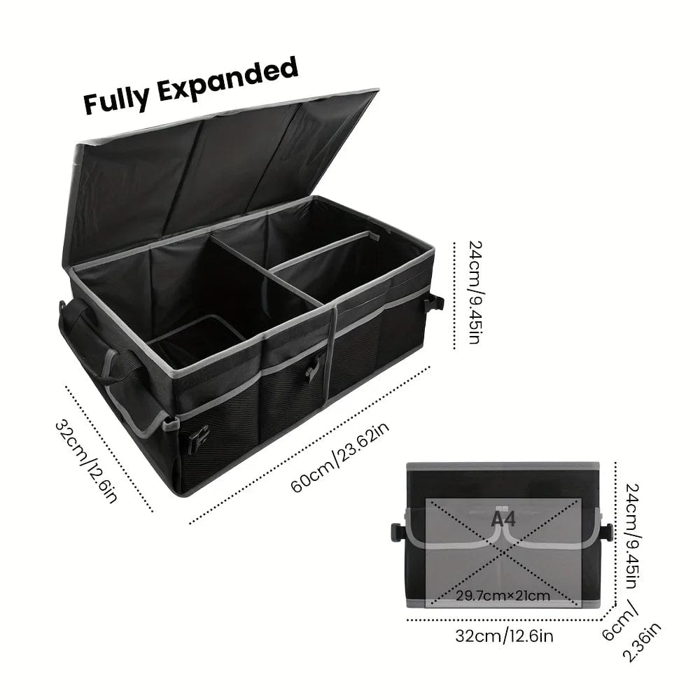 Heavy Duty 3-Partition Foldable Car Boot Organizer – Ultimate Car Storage & Organization Solution