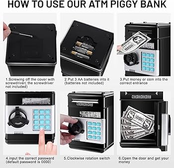 Electronic Money Bank Home ATM – Fun &amp; Secure Savings Bank for Kids