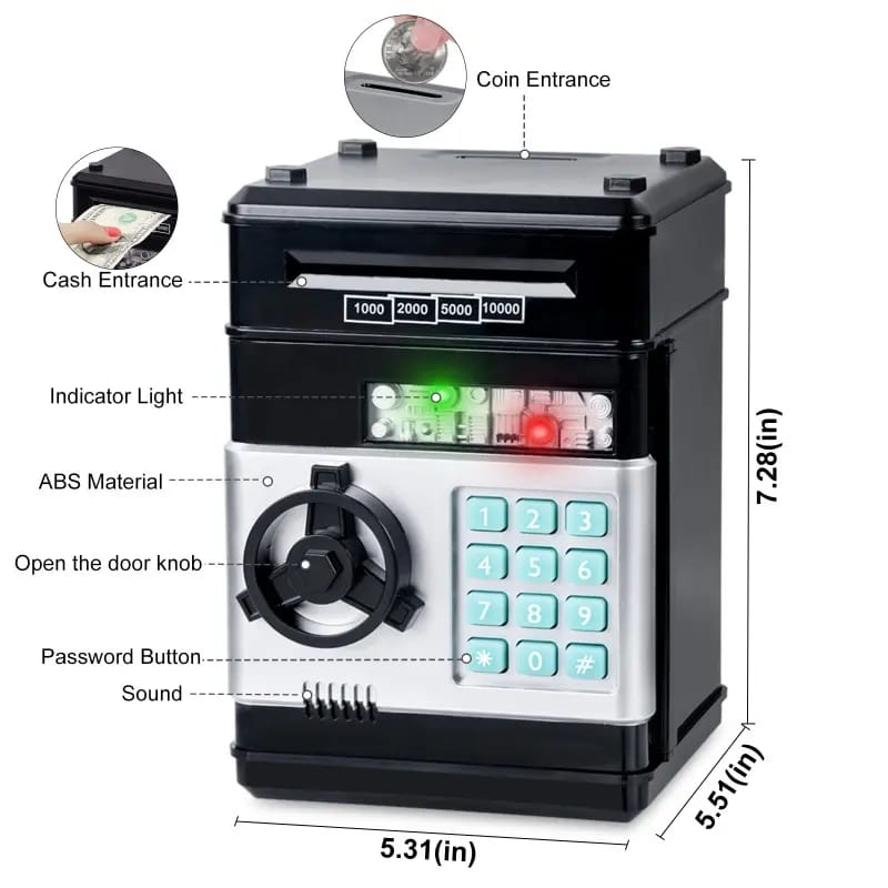 Electronic Money Bank Home ATM – Fun &amp; Secure Savings Bank for Kids