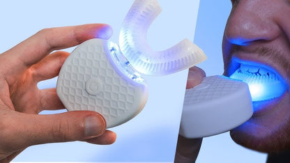 Automatic U Shaped Toothbrush For Adults - 30 Timer, Wireless Charging, Washable, For Travel And Home