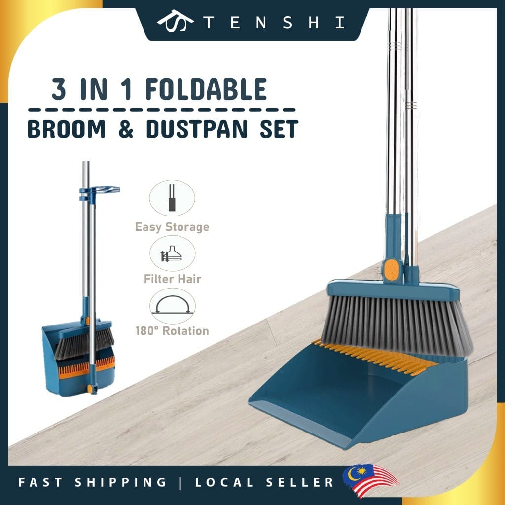 2-in-1 Dustpan and Broom Set – Quick, Easy &amp; Efficient Cleaning