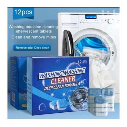 12-Pack Washing Machine Cleaning Tablets – Deep Clean for a Fresher, Longer-Lasting Machine