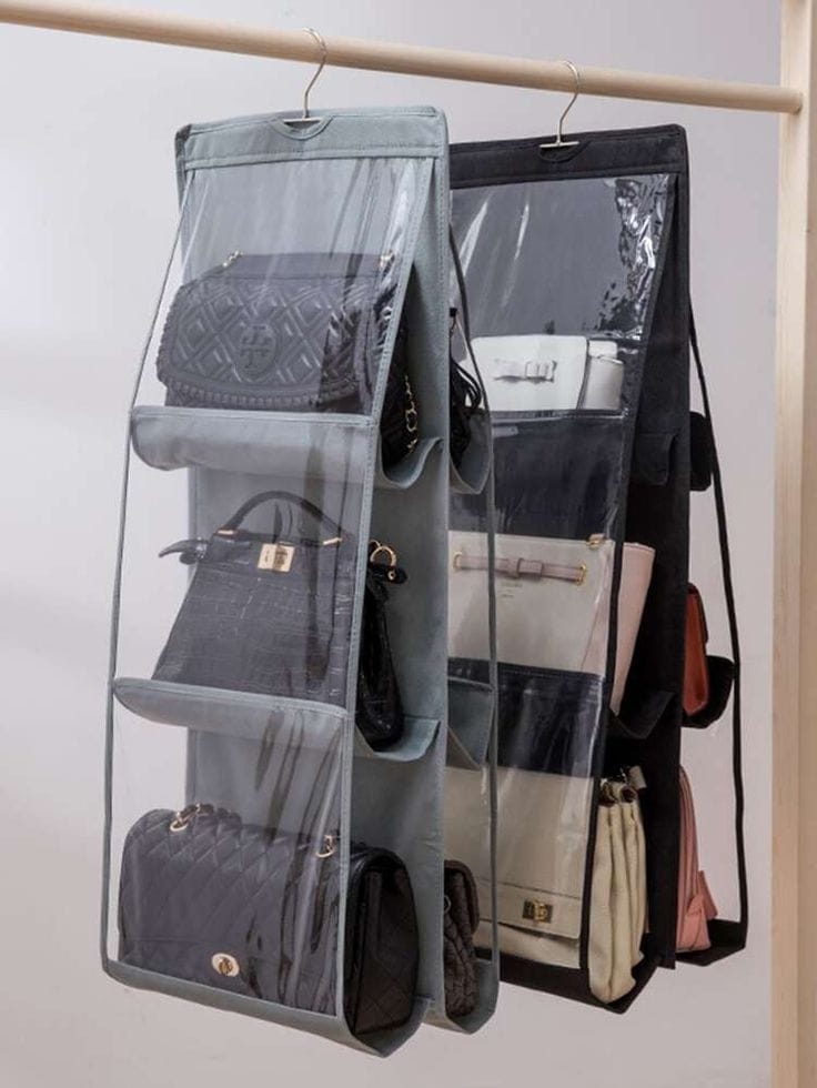 6-Slot Dustproof Bag Organizer with Hook