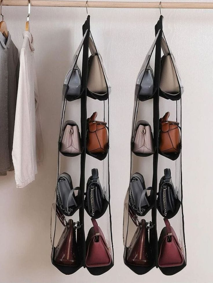 6-Slot Dustproof Bag Organizer with Hook