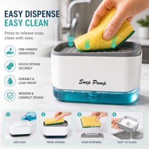 2-in-1 Kitchen Soap Dispenser – Clean, Convenient &amp; Space-Saving