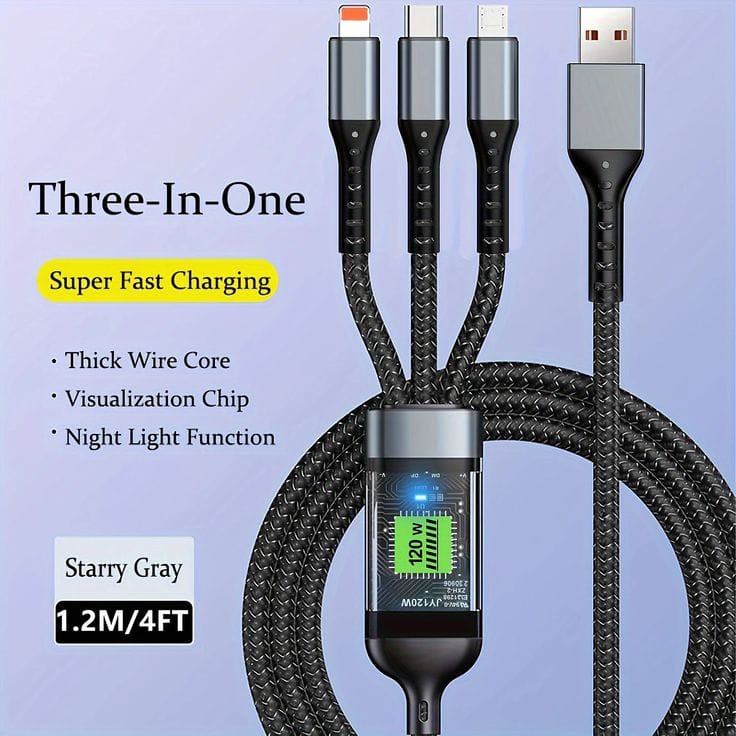 3-in-1 Data Cable – One Cable, Multiple Connections