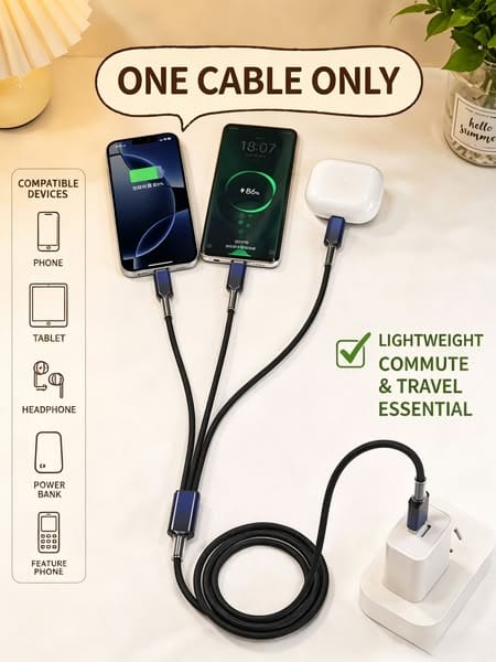 3-in-1 Data Cable – One Cable, Multiple Connections