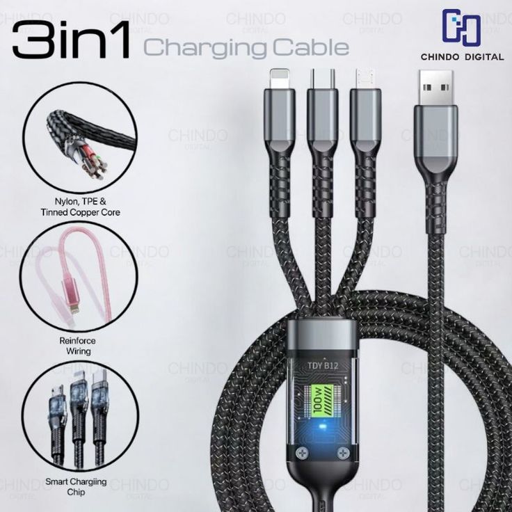 3-in-1 Data Cable – One Cable, Multiple Connections