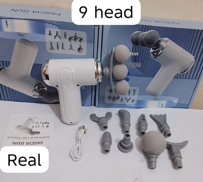 9-Head Fascia Massage Gun – Relax, Massage & Unwind