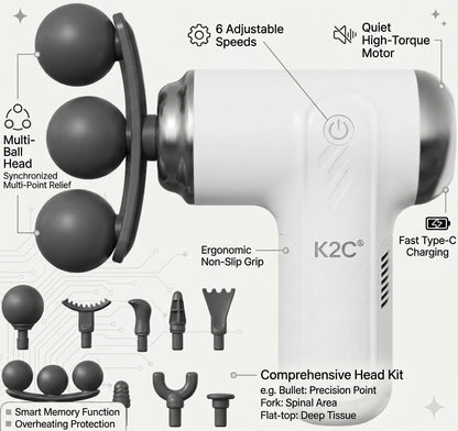9-Head Fascia Massage Gun – Relax, Massage & Unwind