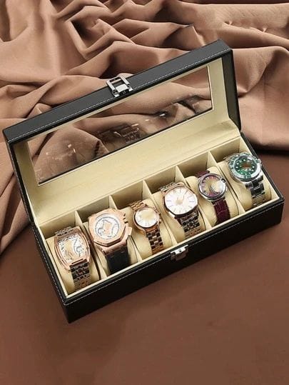 6-Slot Leather Watch Organizer – Store, Protect & Display Your Watches