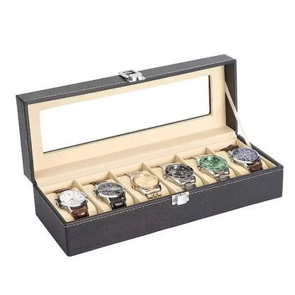 6-Slot Leather Watch Organizer – Store, Protect & Display Your Watches