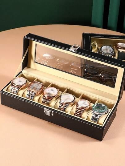 6-Slot Leather Watch Organizer – Store, Protect & Display Your Watches