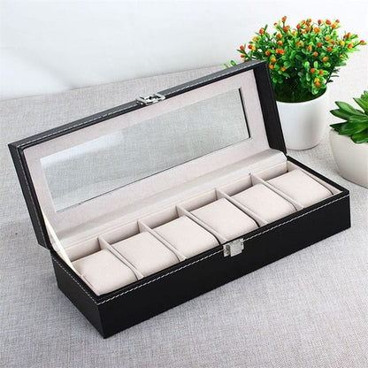 6-Slot Leather Watch Organizer – Store, Protect & Display Your Watches
