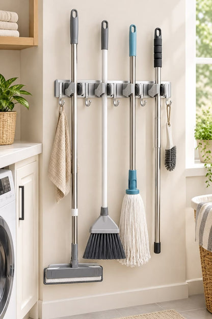 Non-Slip Wall-Mounted Mop Holder