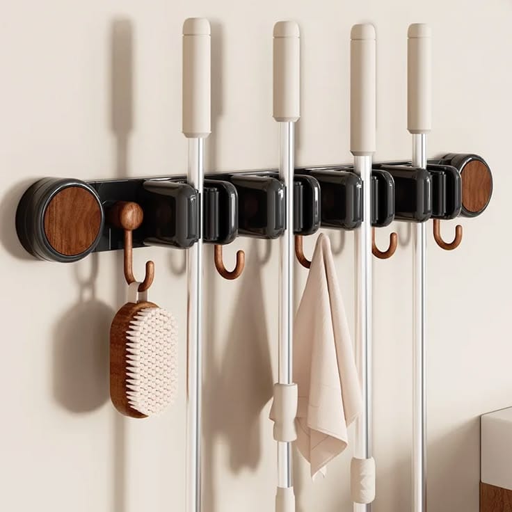 Non-Slip Wall-Mounted Mop Holder