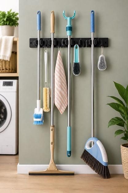 Non-Slip Wall-Mounted Mop Holder