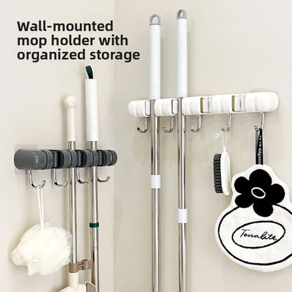 Non-Slip Wall-Mounted Mop Holder