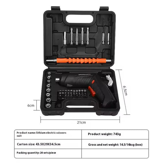 47 PCS 3.6V Electric Screw Driver Rechargeable Household Lithium Electric Drill